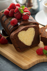 Surprise cake with a heart inside