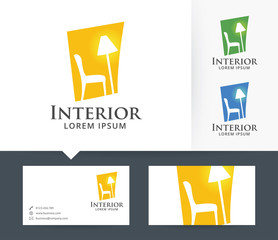 Home Interior vector logo with business card template © Fand