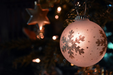Christmas Ornament/White Snowflake Christmas Ornament , offset to right.