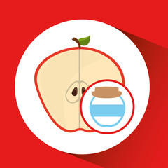 big jar jam apple icon design vector illustration eps 10