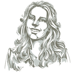 Graphic vector hand-drawn illustration of white skin attractive