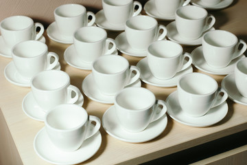 Preparing the new sets of coffee cup.
