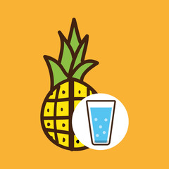 cartoon cup glass water with vector illustration eps 10