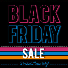 Black friday sale banner on patterned background, vector