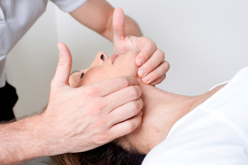 Fototapeta na wymiar Face massage treatment