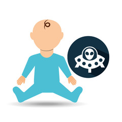 cartoon baby sitting and vector illustration eps 10