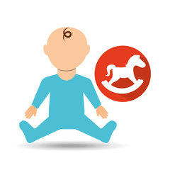 cartoon baby sitting and vector illustration eps 10