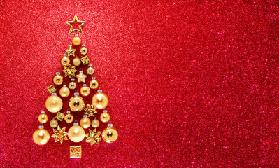 Glitter And Baubles In Christmas Tree
