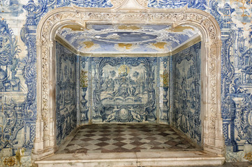 Typical Portuguese wall decoration, paint on wall