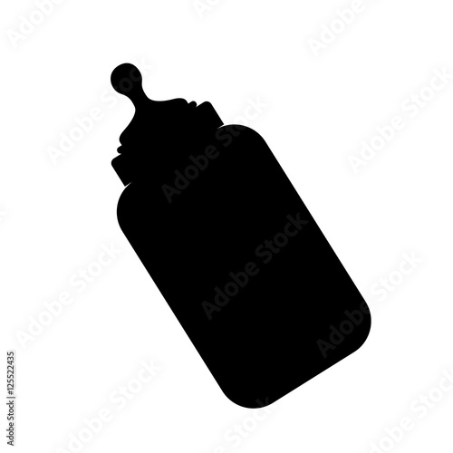 Download "silhouette of baby bottle icon over white background ...