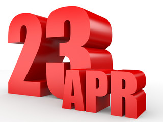 April 23. Text on white background.
