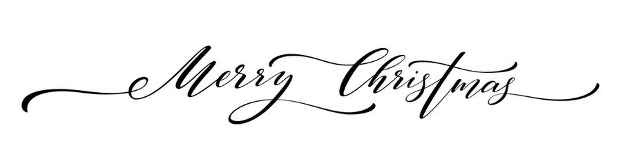 Merry Christmas hand lettering isolated. Vector illustration