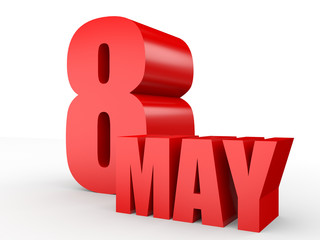 May 8. Text on white background.