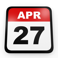 April 27. Calendar on white background.