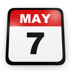 May 7. Calendar on white background.