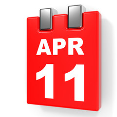 April 11. Calendar on white background.