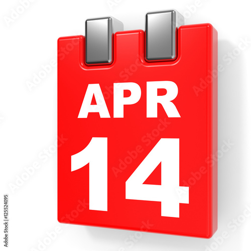 "April 14. Calendar on white background." Stock photo and royaltyfree