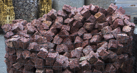 the radial colored paving slabs background