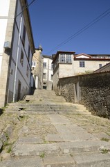 Obraz premium Stairs in stone street in Tui, Galicia, Spain