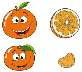 Freundliche und lachende Zitrusfrüchte