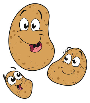 Freundliche Kartoffelfamilie