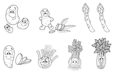 Sieben fröhliche und gesunde Gemüsesorten