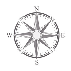 Naklejka premium vintage compass wind rose icon over white background. navigation and travelling design. vector illustration