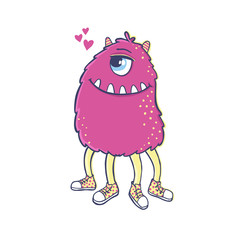 Cute monster illustration.