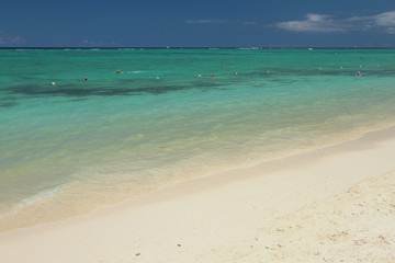 Sandy beach and ocean. Trou aux Biches, Mauritius