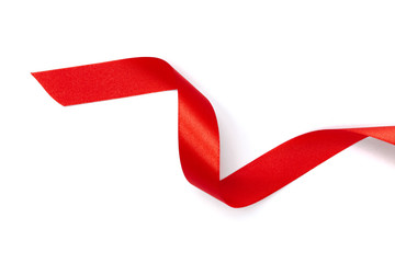 Red ribbon collection isolated on white