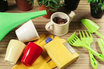 composition of garden tools