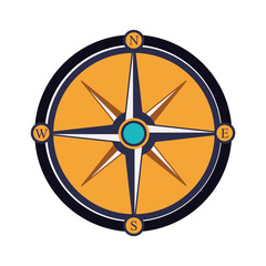 vintage compass wind rose icon over white background. navigation and travelling theme. colorful design vector illustration