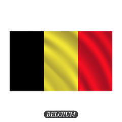 Waving Belgium flag on a white background. Vector illustration