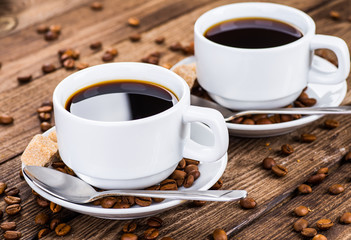 coffee cup and coffee beans