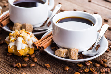 coffee cup and coffee beans