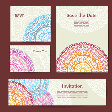 Set of cards in ethnic style