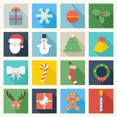 Colorful Christmas Icons Set - Vector EPS10