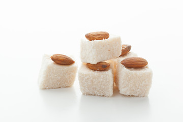 Tasty Turkish delight isolated on white
