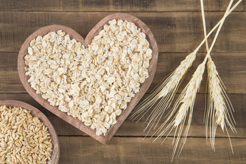Rolled oats in heart