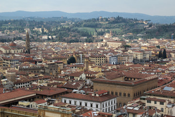 Panorama of Florence opening from Campanile Tower 