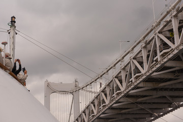 Sailing Under a Suspension Bridge