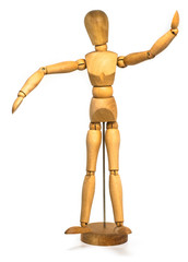 Wooden dummy isolated on a white background