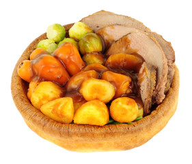 Roast Beef Meal In Yorkshire Pudding