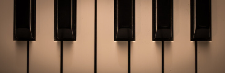 piano keys close-up, musical instrument