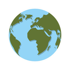 earth planet sphere icon. world globe over white background. vector illustration