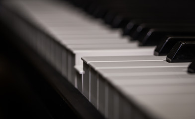 piano keys close-up, musical instrument