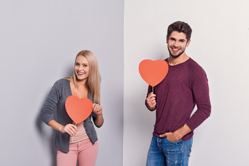 Cheerful loving couple forever together