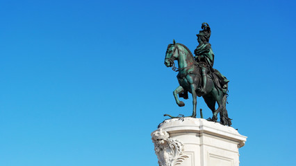King Joseph statue, Commerce square, Lisbon, Portugal