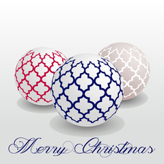 Merry Christmas - Christmas Card With 3D Ornaments vector 
