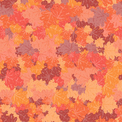 Fototapeta na wymiar Seamless autumn leaves.